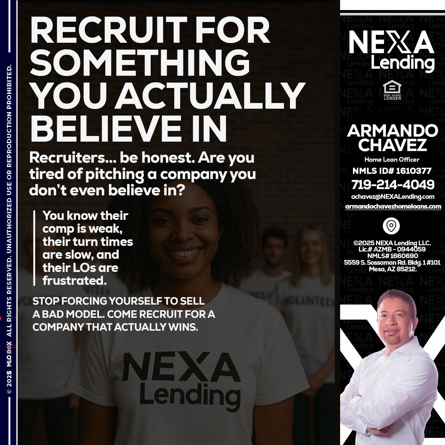 RECRUITING - Armando Chavez -Home Loan Officer