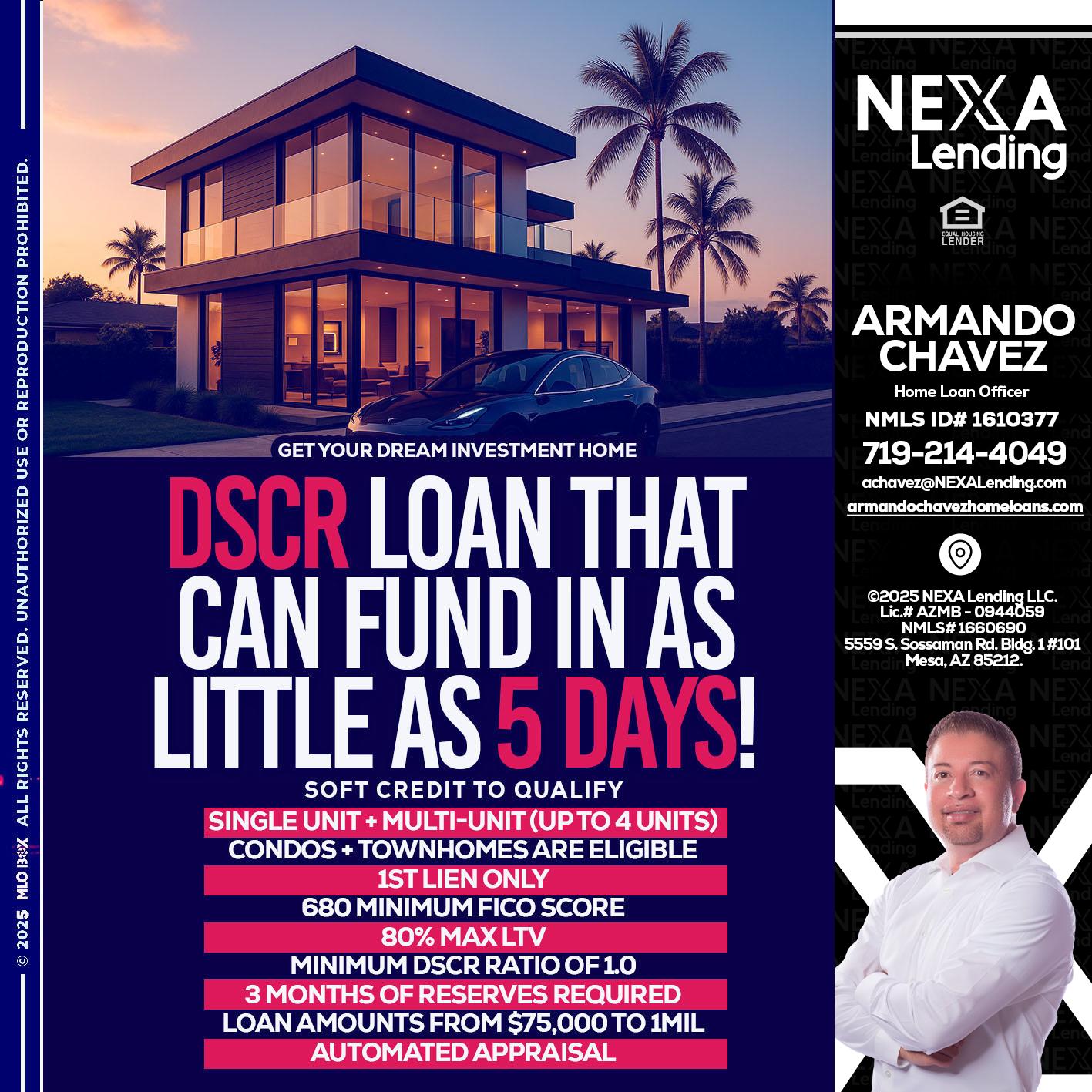 DSCR - Armando Chavez -Home Loan Officer