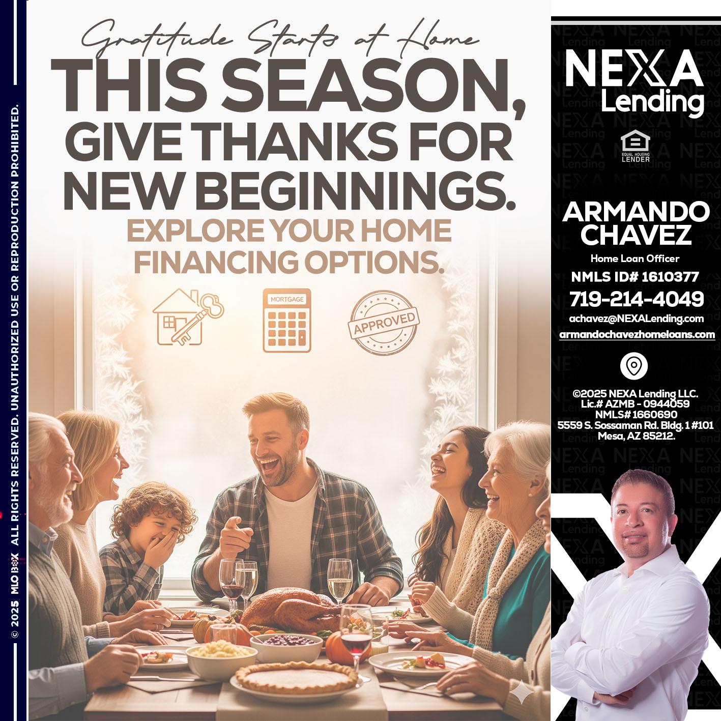 THIS SEASON - Armando Chavez -Home Loan Officer