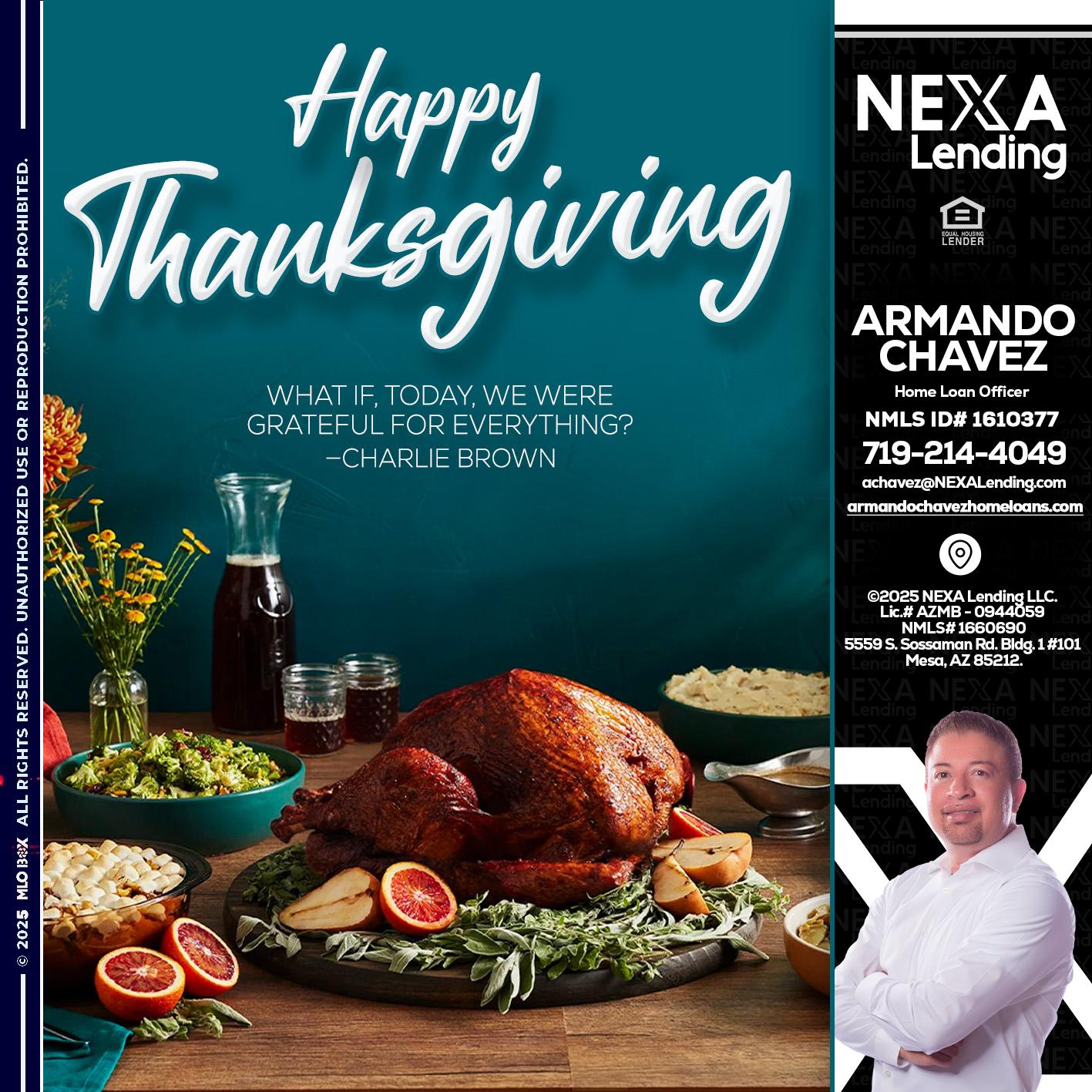 happy Thanksgiving - Armando Chavez -Home Loan Officer