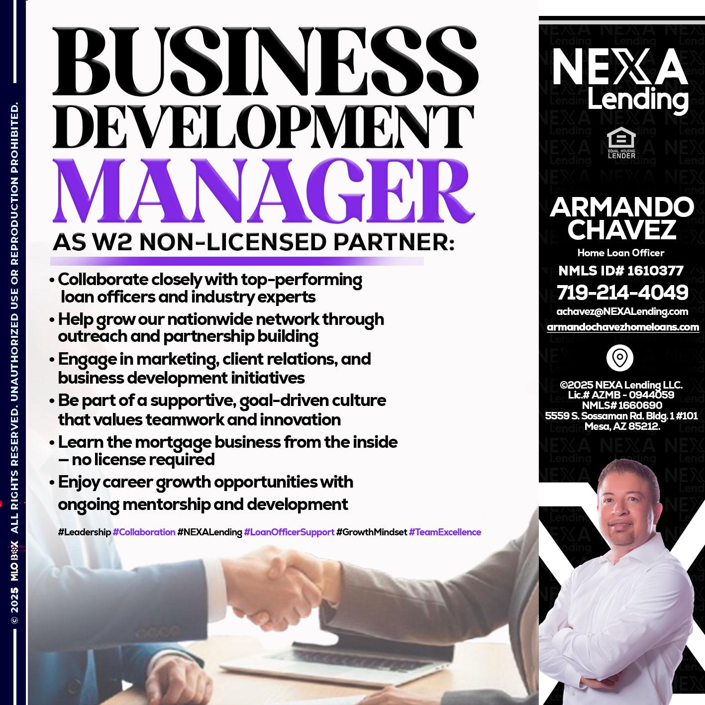 business development - Armando Chavez -Home Loan Officer