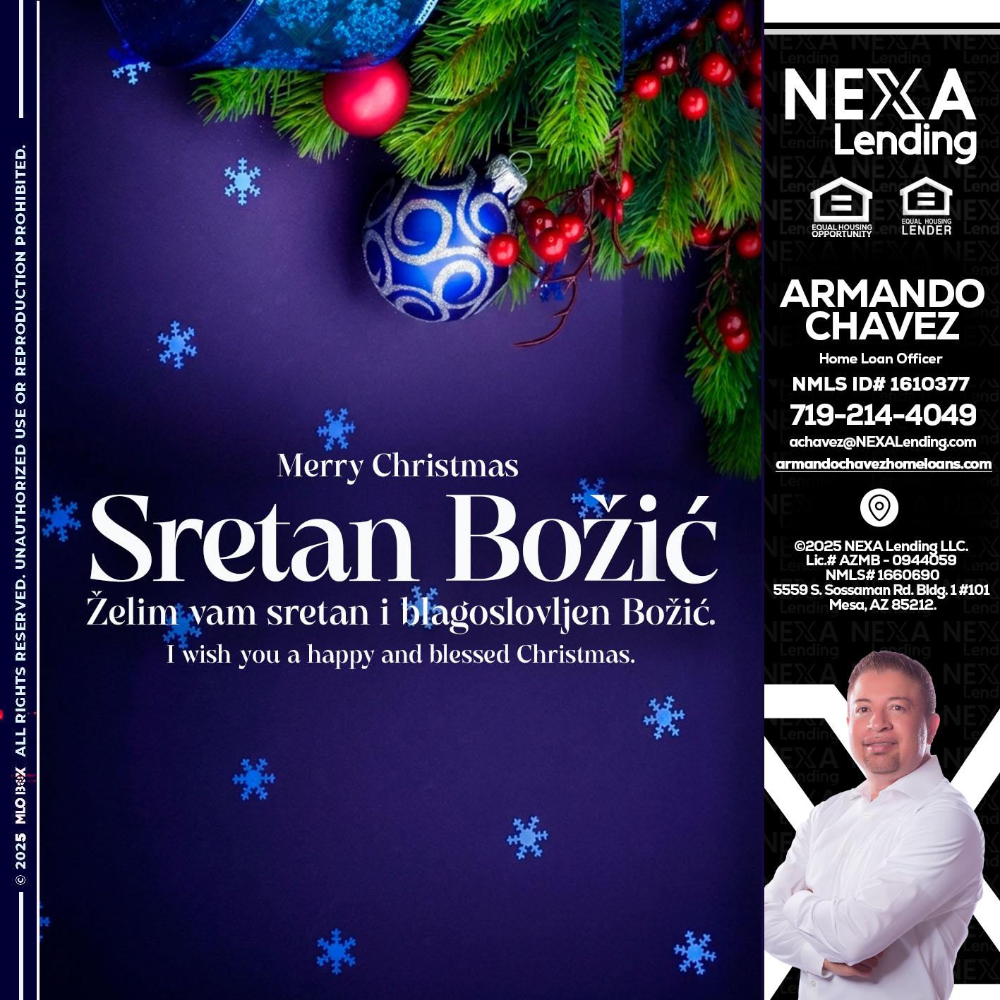 Sretan Božić - Armando Chavez -Home Loan Officer
