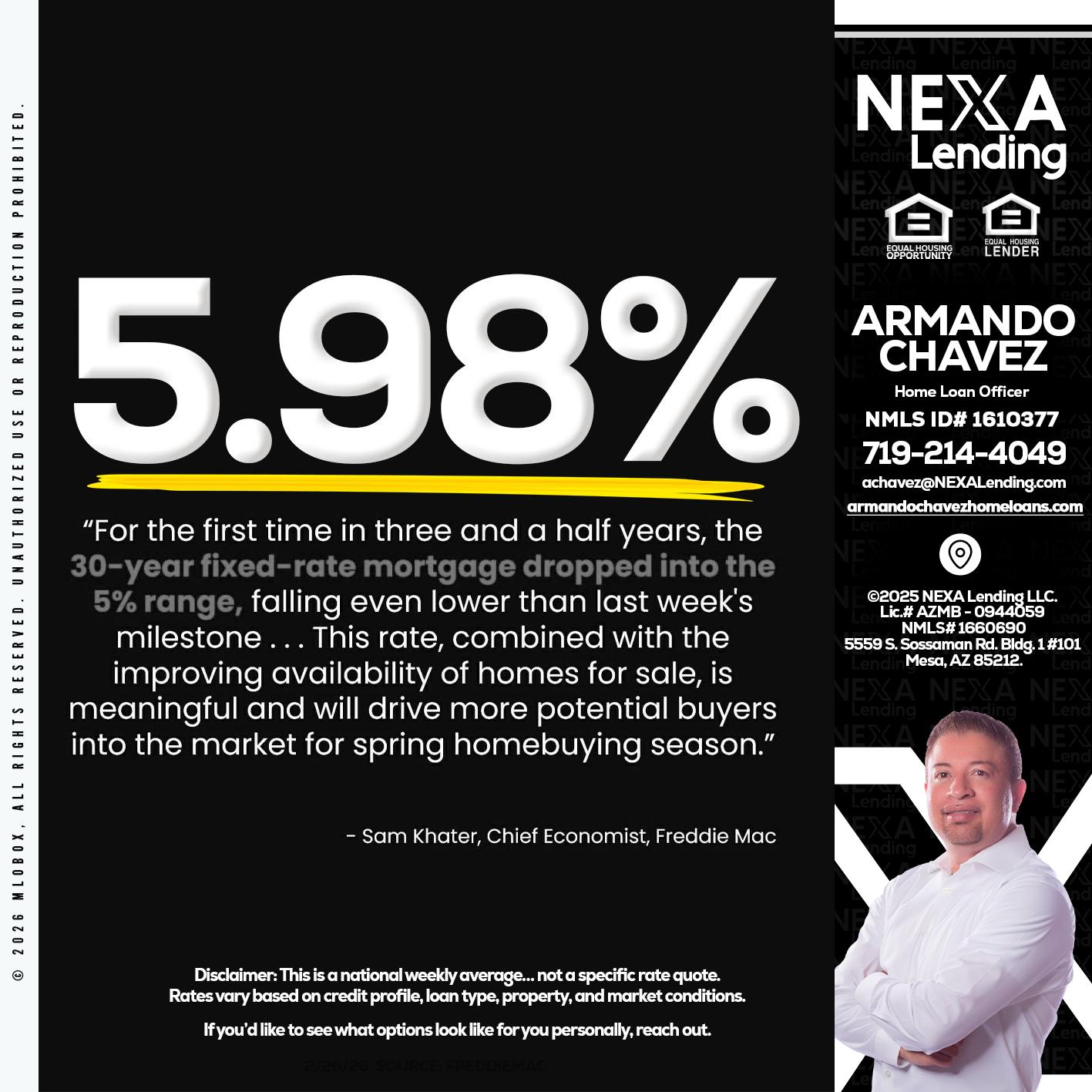 5.98% - Armando Chavez -Home Loan Officer