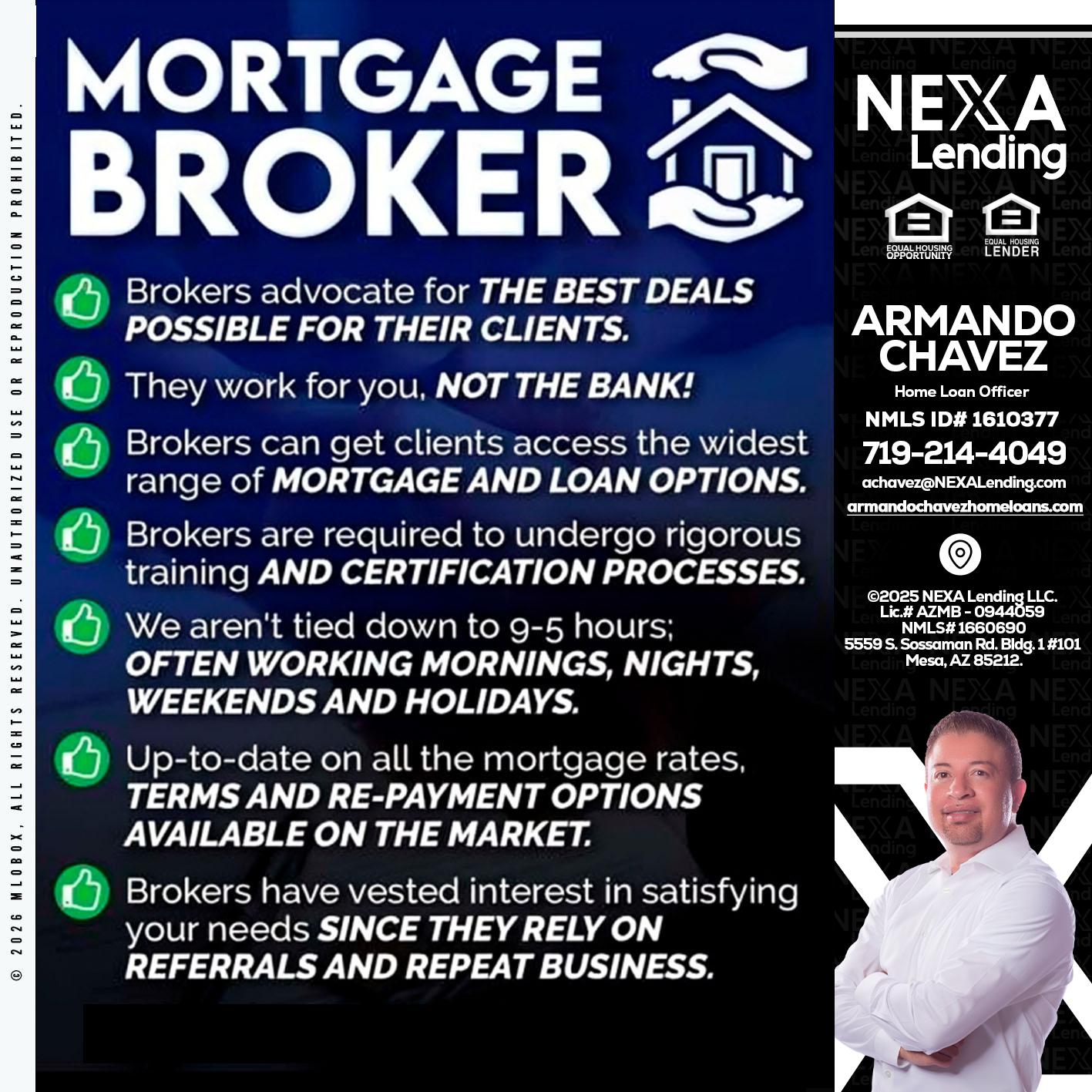 MORTGAGE BROKER - Armando Chavez -Home Loan Officer