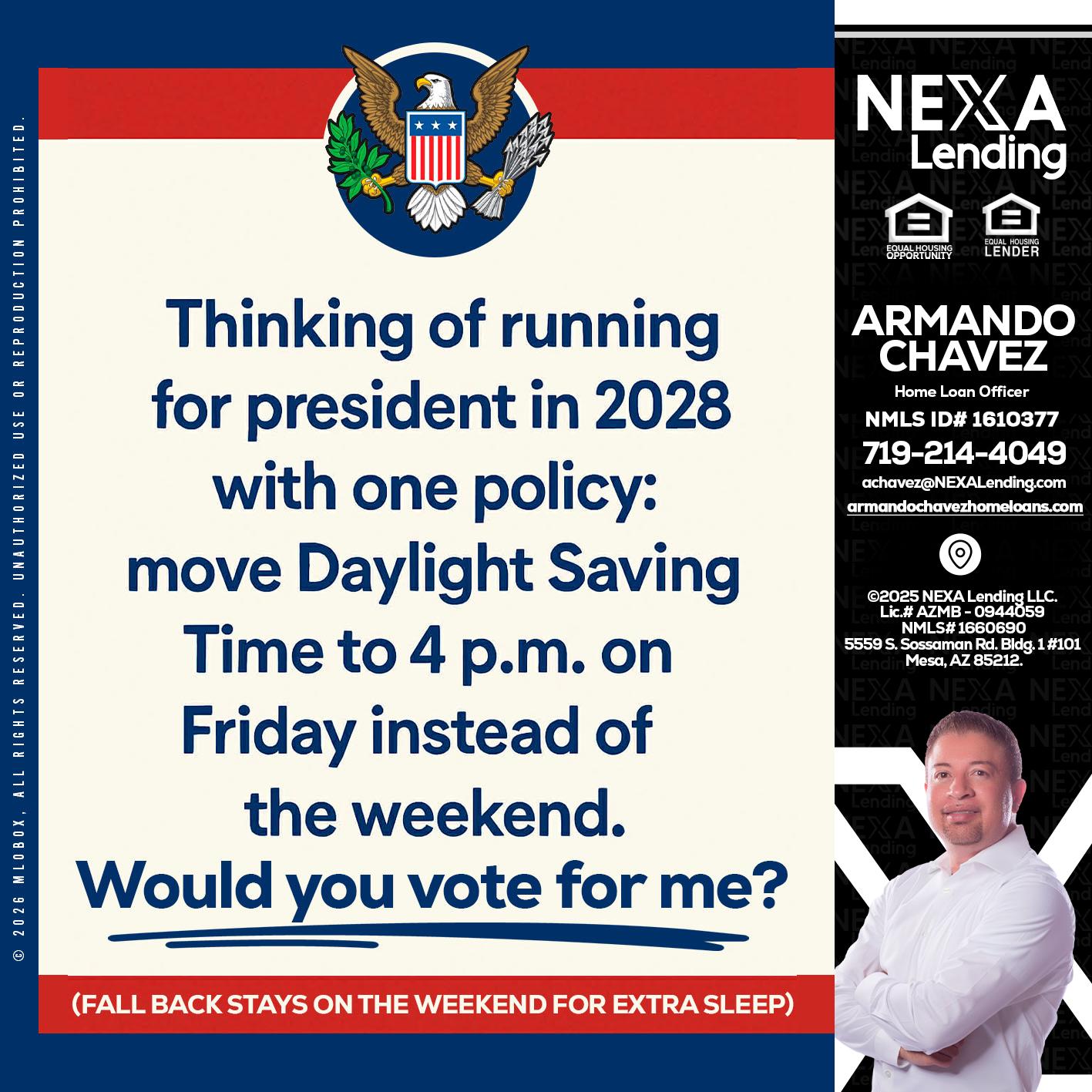 THINKING OF RUNING - Armando Chavez -Home Loan Officer