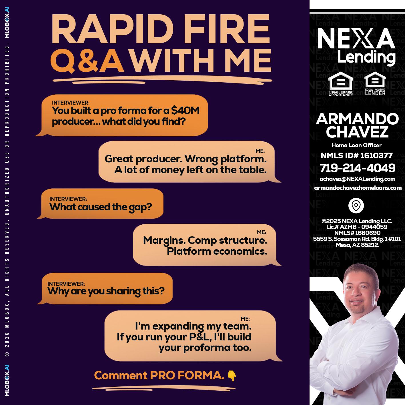 RAPID FIRE - Armando Chavez -Home Loan Officer