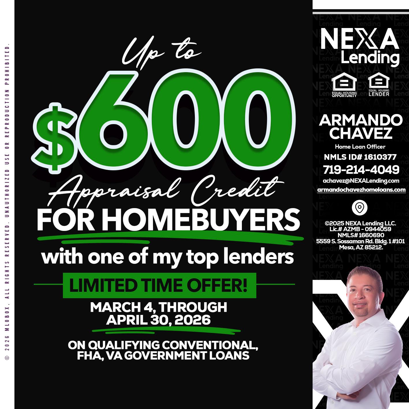 UP TO 600 - Armando Chavez -Home Loan Officer