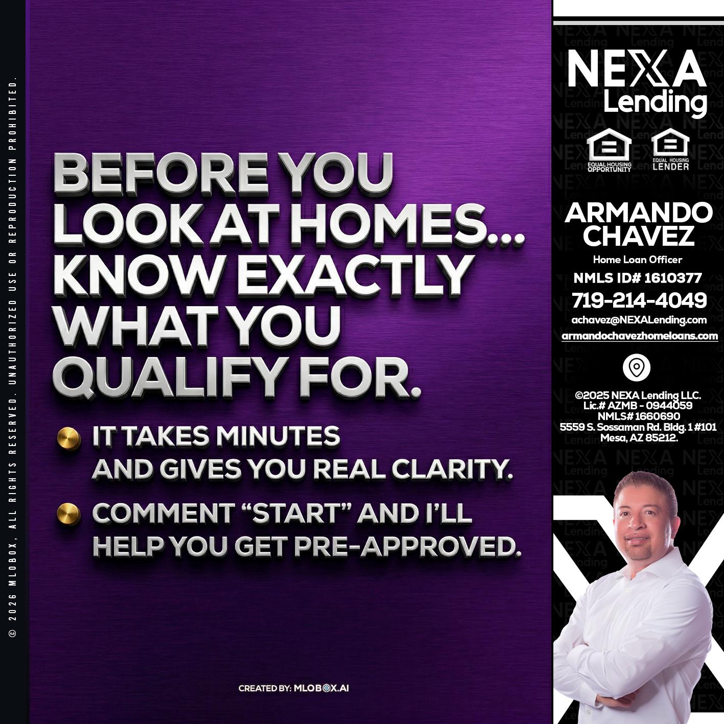BEFORE YOU - Armando Chavez -Home Loan Officer