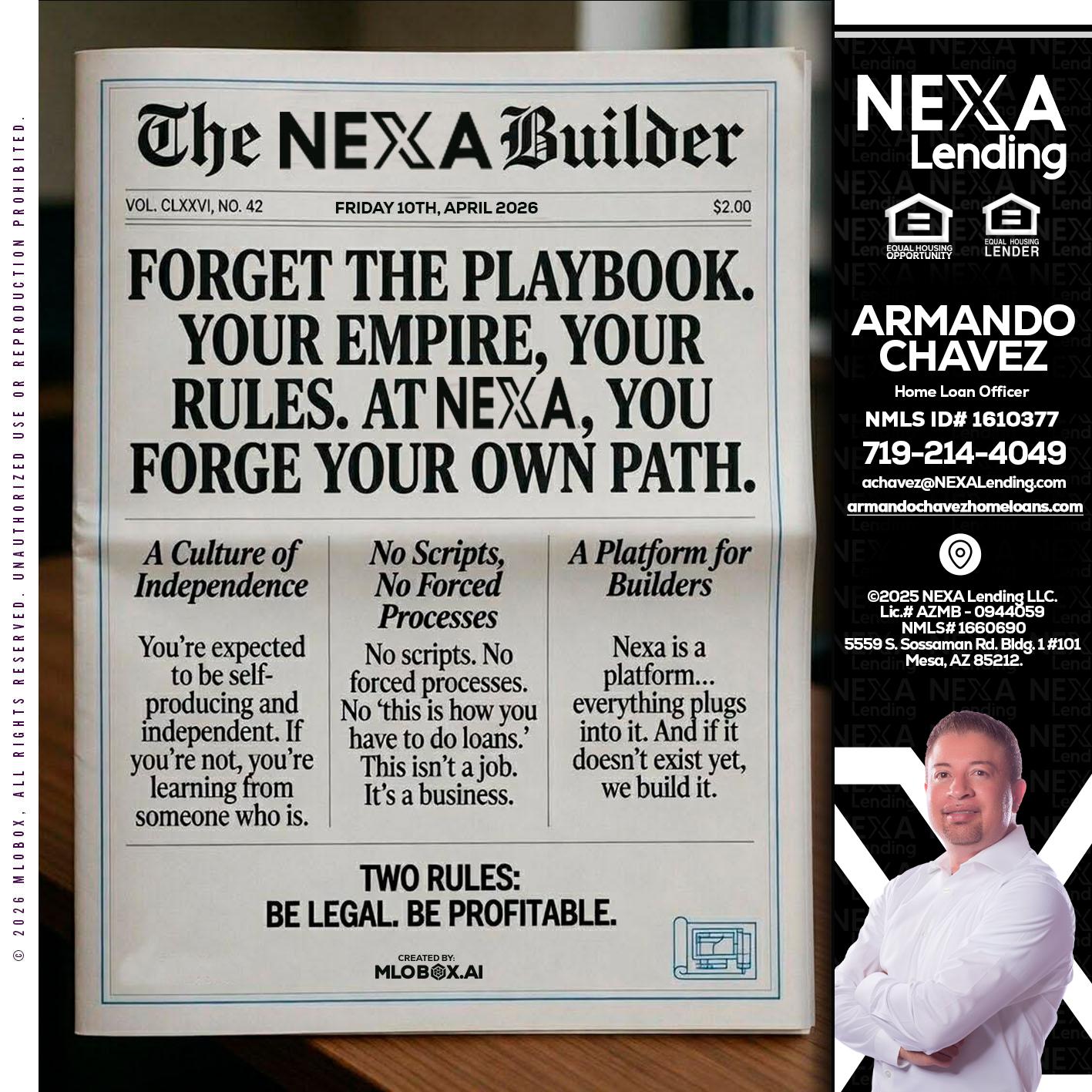 THE NEXA BUILDER - Armando Chavez -Home Loan Officer