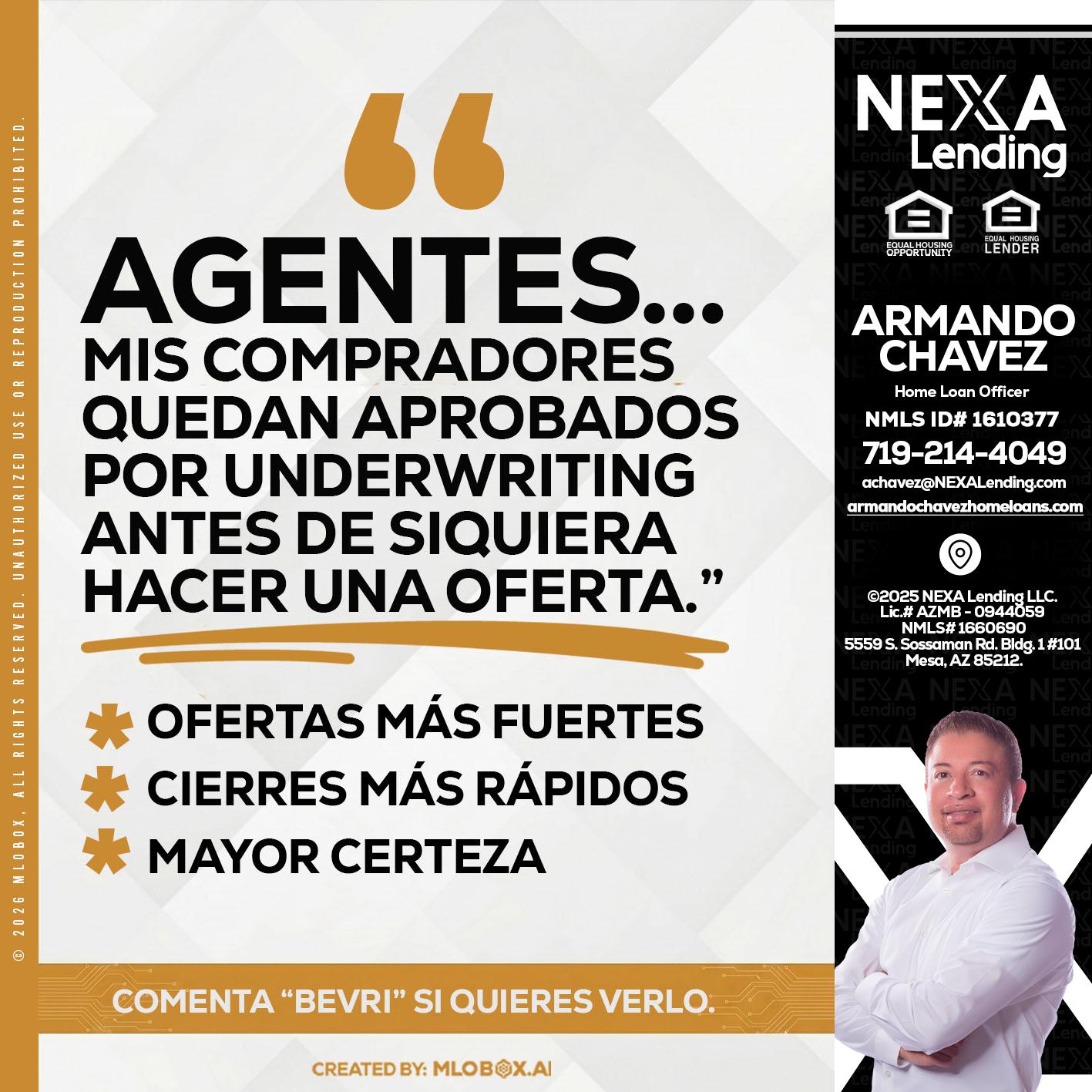 AGENTES - Armando Chavez -Home Loan Officer