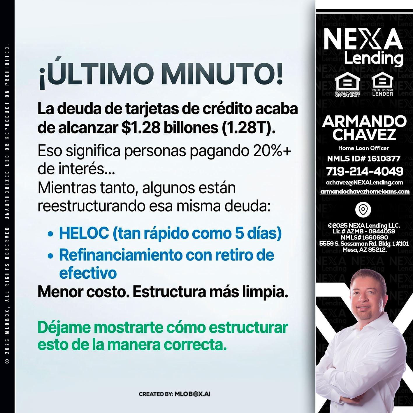 ultimo minuto - Armando Chavez -Home Loan Officer
