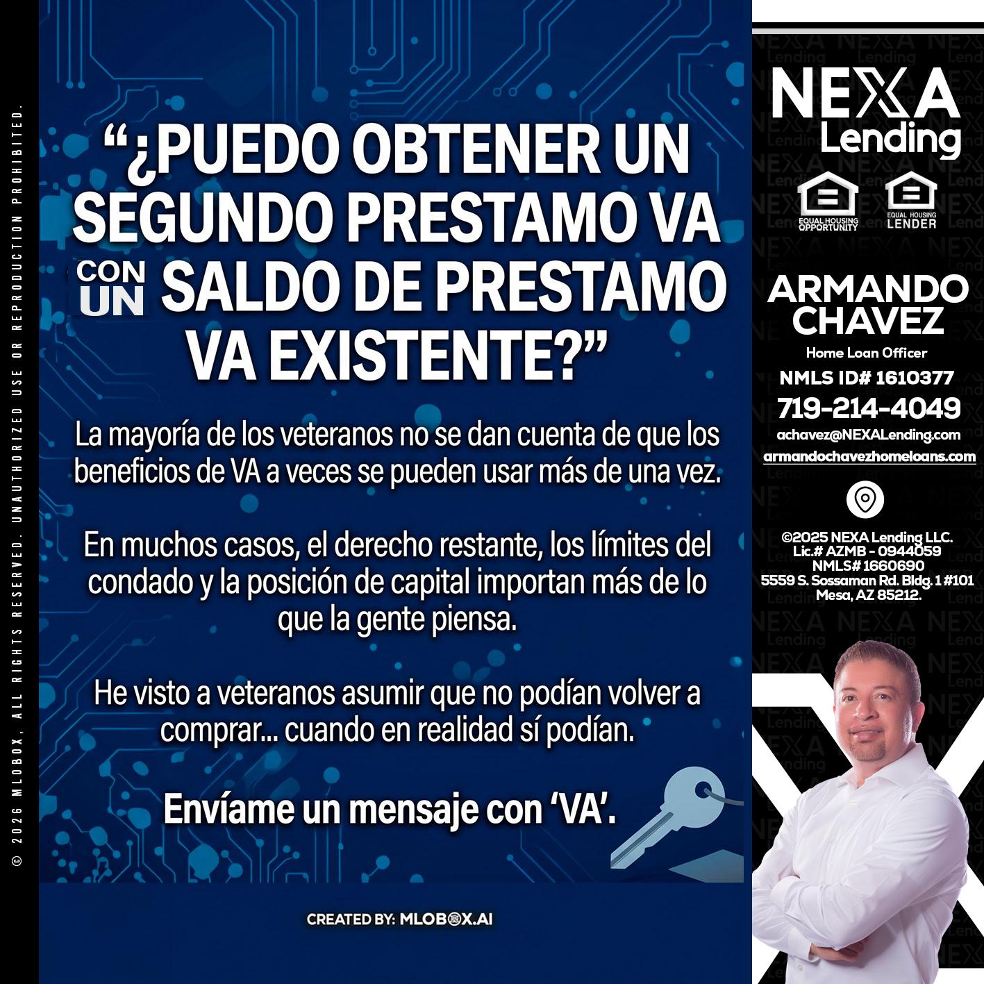 PUEDO OBTENER UN PRESTAMO VA - Armando Chavez -Home Loan Officer