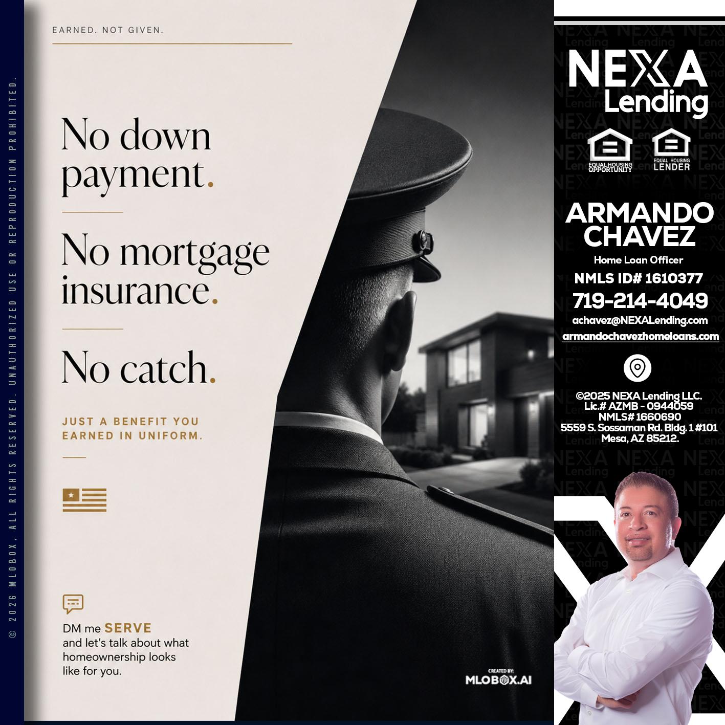 NO DOWN PAYMENT - Armando Chavez -Home Loan Officer