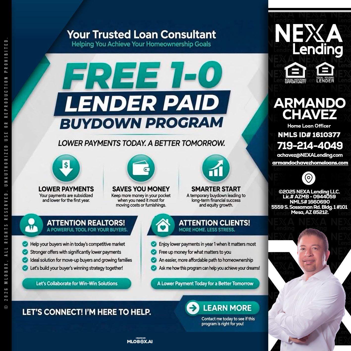 FREE 1-0 - Armando Chavez -Home Loan Officer
