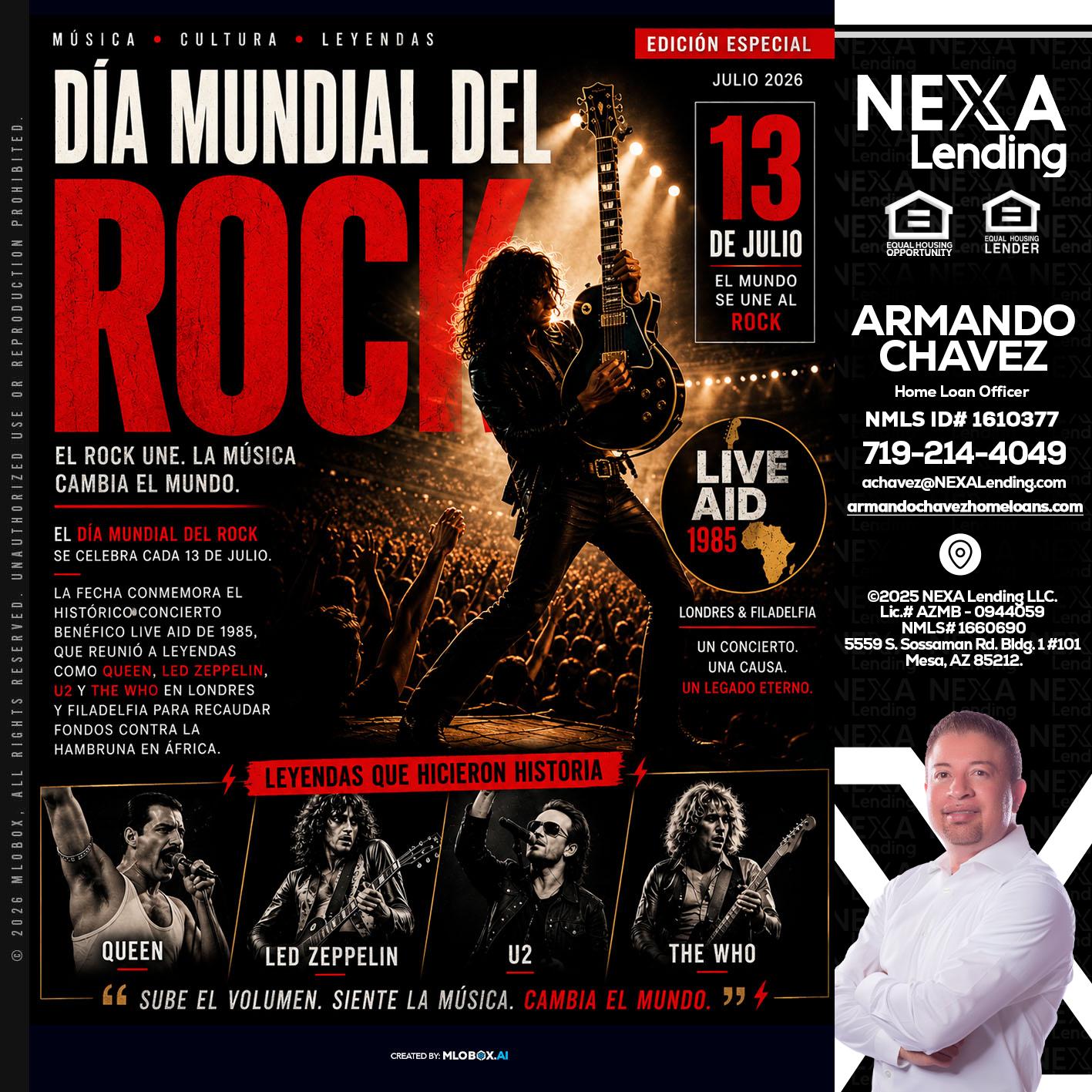 DIA MUNDIAL DEL ROCK - Armando Chavez -Home Loan Officer