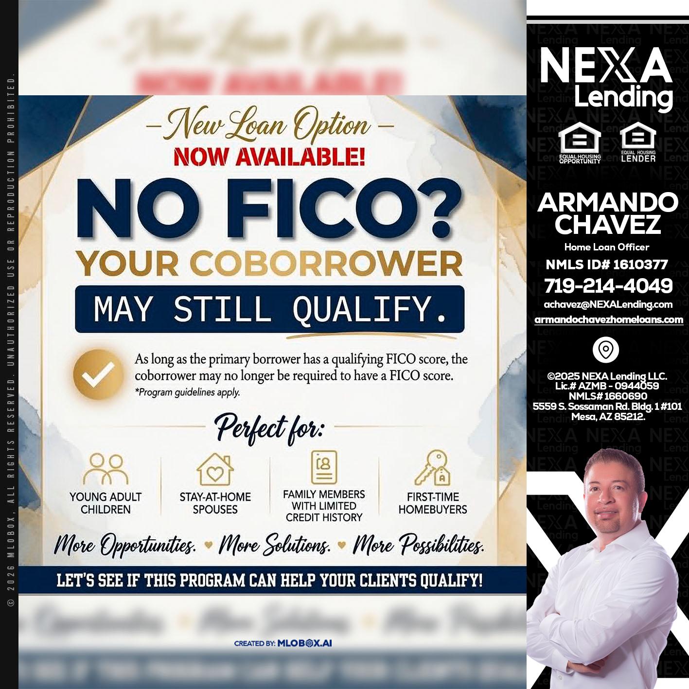 NO FICO? - Armando Chavez -Home Loan Officer