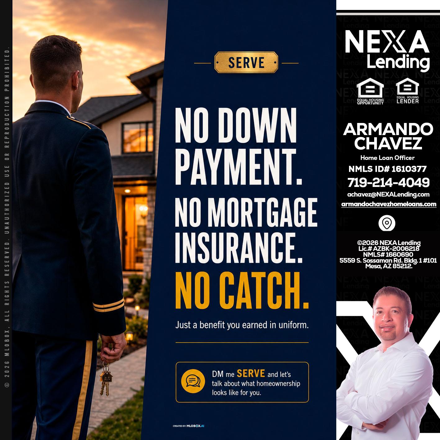 NO DOWN PAYMENT - Armando Chavez -Home Loan Officer