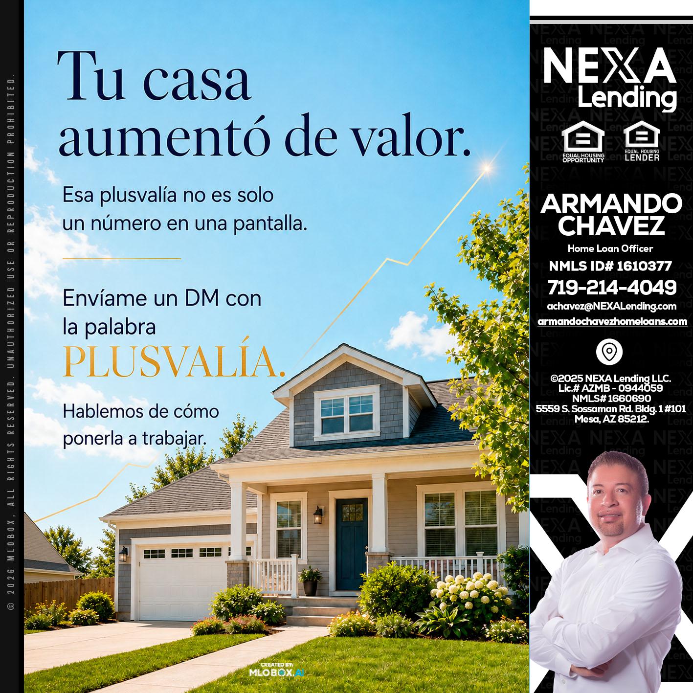 tu casa aumento - Armando Chavez -Home Loan Officer