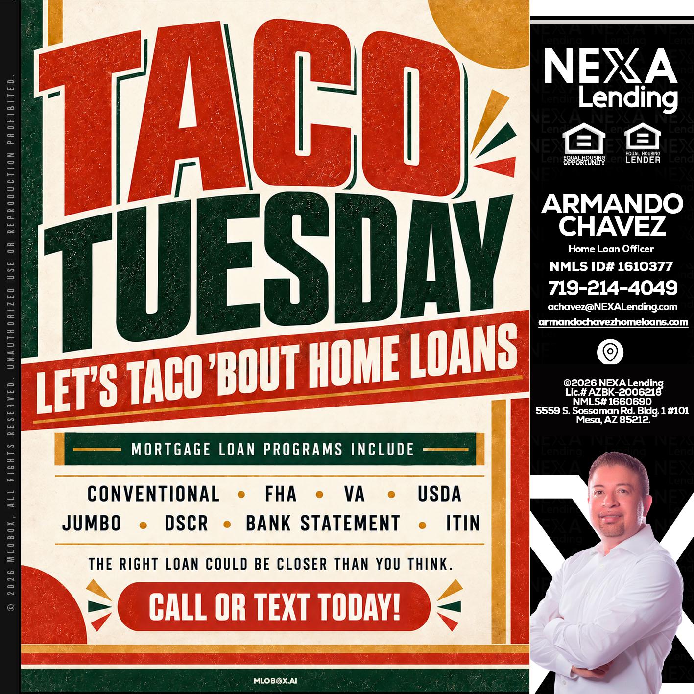 TACO TUESDAY - Armando Chavez -Home Loan Officer