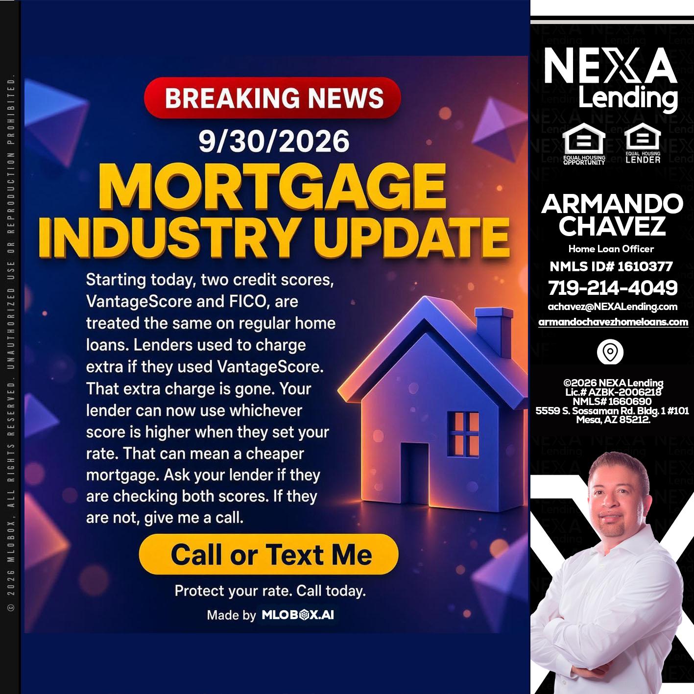 BREAKING NEWS - Armando Chavez -Home Loan Officer