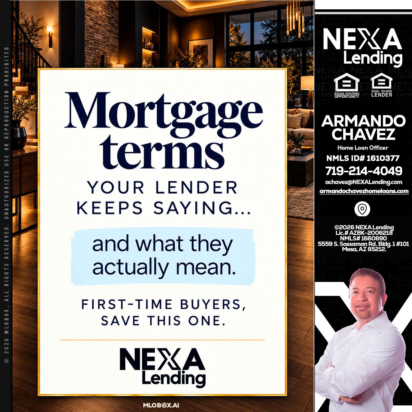 mortgage terms - Armando Chavez -Home Loan Officer