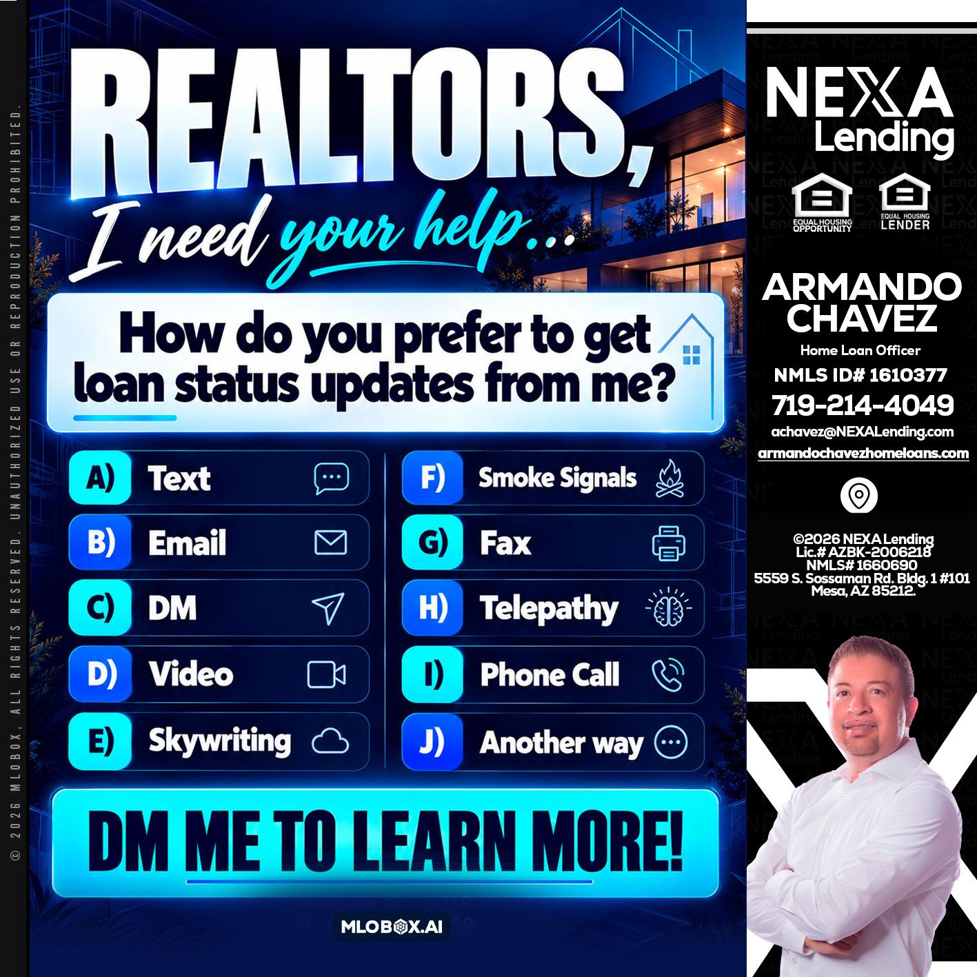REALTORS - Armando Chavez -Home Loan Officer